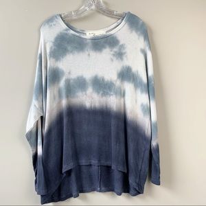 VINTAGE HAVANA Tie Dye Oversized Wide Neck Top